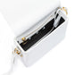 White/Gold  Metallic Stripe Crossbody Bag