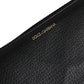 Black Calfskin Leather Logo Zip Around Continental Wallet