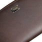 Brown Calfskin Leather Logo Zip Around Continental Wallet