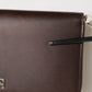 Brown Calfskin Leather Logo Zip Around Continental Wallet