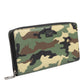 Multicolor Camouflage Logo Zip Around Continental Wallet