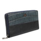 Black Blue Exotic Leather Men Continental Clutch Wallet