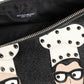 Black Leather #DGFAMILY Embellished Men Clutch Pouch Bag