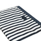 Black White Striped Logo Plaque Clutch Pouch Bag
