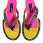 Multicolor Rhinestone Flip Flop Flat Sandals Shoes