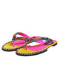 Multicolor Rhinestone Flip Flop Flat Sandals Shoes