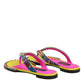 Multicolor Rhinestone Flip Flop Flat Sandals Shoes