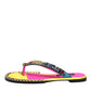 Multicolor Rhinestone Flip Flop Flat Sandals Shoes