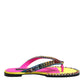 Multicolor Rhinestone Flip Flop Flat Sandals Shoes