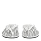 Black White Logo Beachwear Flats Slipper Shoes