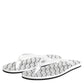 Black White Logo Beachwear Flats Slipper Shoes