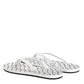 Black White Logo Beachwear Flats Slipper Shoes