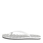 Black White Logo Beachwear Flats Slipper Shoes