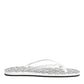 Black White Logo Beachwear Flats Slipper Shoes