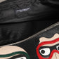 Black Leather #DGFAMILY Embellished Men Clutch Pouch Bag