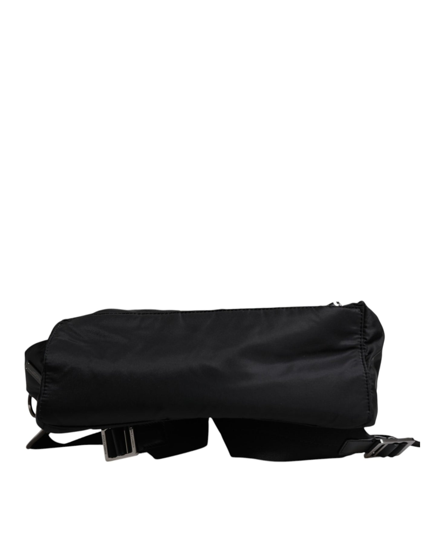 Black Logo Tape Polyamide School Travel Backpack Men Bag
