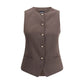 Single-breasted hemp and viscose Vest