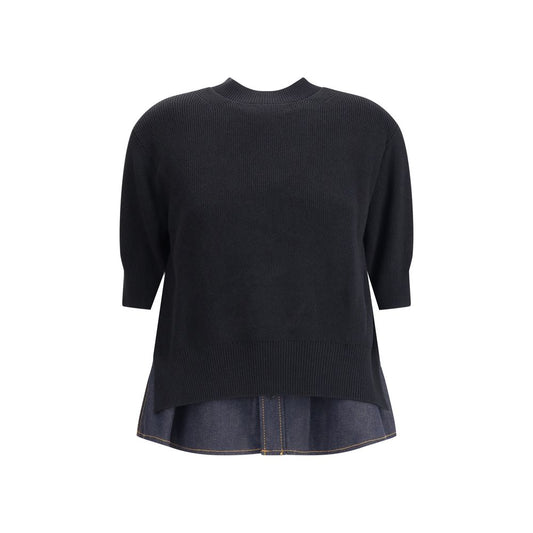 Denim detail Sweater