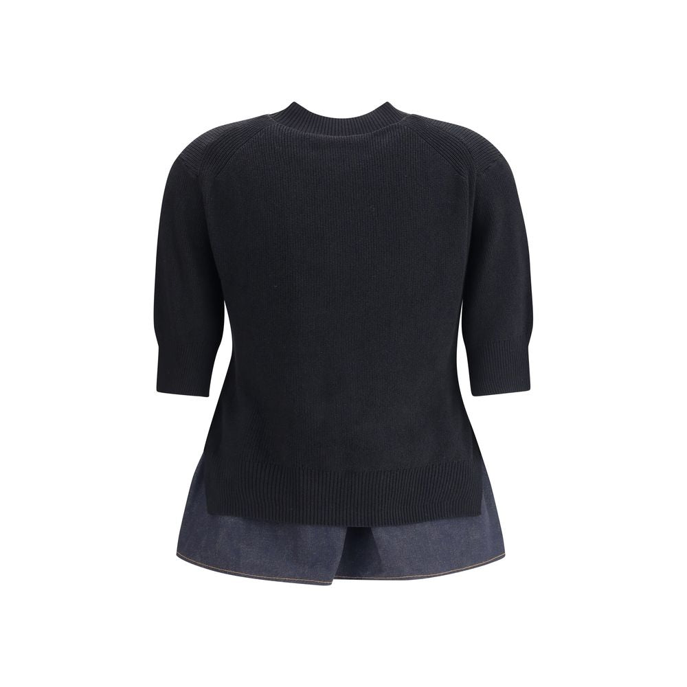 Denim detail Sweater