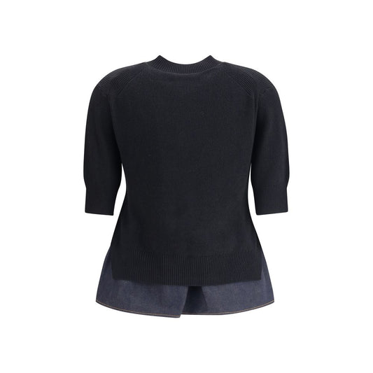 Denim detail Sweater