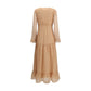Silk long Dress with rouches