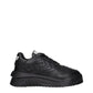 Black Leather Chunky Sneakers