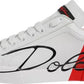 White Red Logo Portofino Sneakers Shoes
