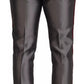 Gray Silk Metallic Men Dress Trouser Pants