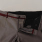 Gray Silk Metallic Men Dress Trouser Pants