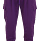 Purple Cotton Cargo Sweatpants Jogging Pants
