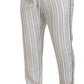 White Stripes Silk Lounge Trouser Pants