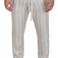 White Stripes Silk Lounge Trouser Pants