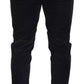 Black Stretch Cotton Slim Trousers Chino Pants