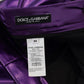 Purple Metallic Nylon Straight Trouser Pants