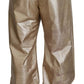 Metallic Gold Polyester StraightTrouser Pants
