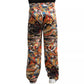 Multicolor Marble Print Satin Trouser Pants