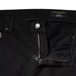 Black Tattered White Lining Skinny Denim Jeans