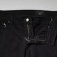 Black Tattered White Lining Skinny Denim Jeans