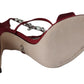 Red Satin Crystals Keira Sandals Heels Shoes