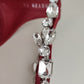 Red Satin Crystals Keira Sandals Heels Shoes