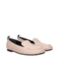Pink Leather Slip-On Loafers