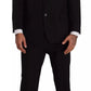 Blue Polyester Single Breasted Formal 2 Piece Suit