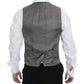 Gray Striped Formal Dress Gilet Vest