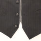 Gray Striped Formal Dress Gilet Vest