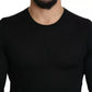 Black Cashmere Crewneck Pullover Sweater