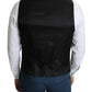Black Wool Men Formal Waistcoat Vest