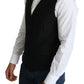 Black Wool Men Formal Waistcoat Vest