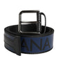 Black Blue DG Logo Silver Metal Buckle Belt