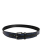Black Blue DG Logo Silver Metal Buckle Belt