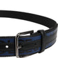 Black Blue DG Logo Silver Metal Buckle Belt